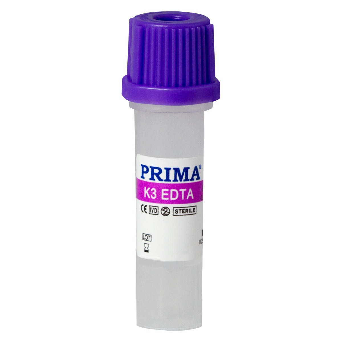 Microtainer Hematologie 0.5 ml, Capac Violet, EDTA K3, Tub pentru Colectare Sange Capilar, PRIMA, 50 bucati