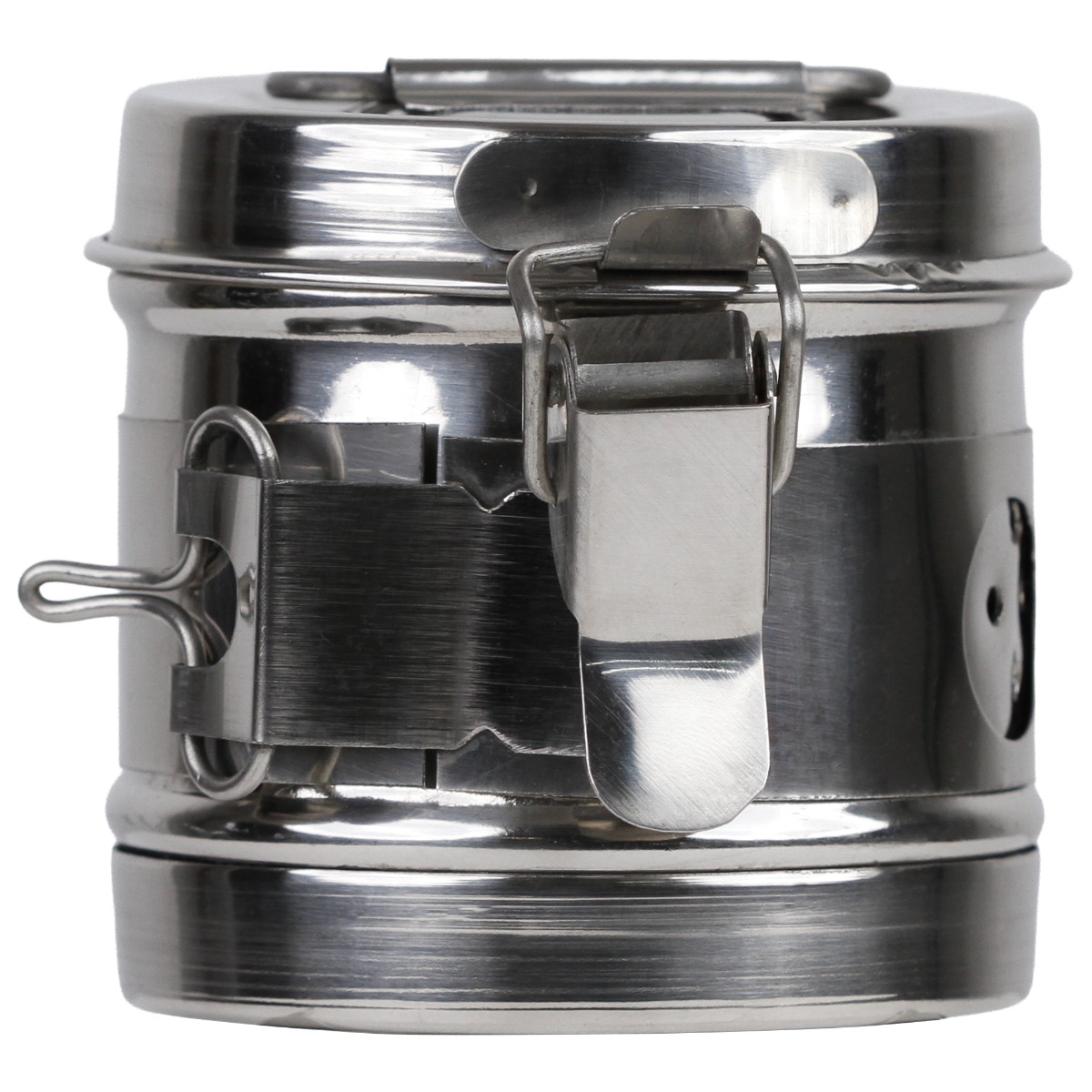 Casoleta sterilizare inox 8x8 cm PRIMA cu capac si sistem de siguranta