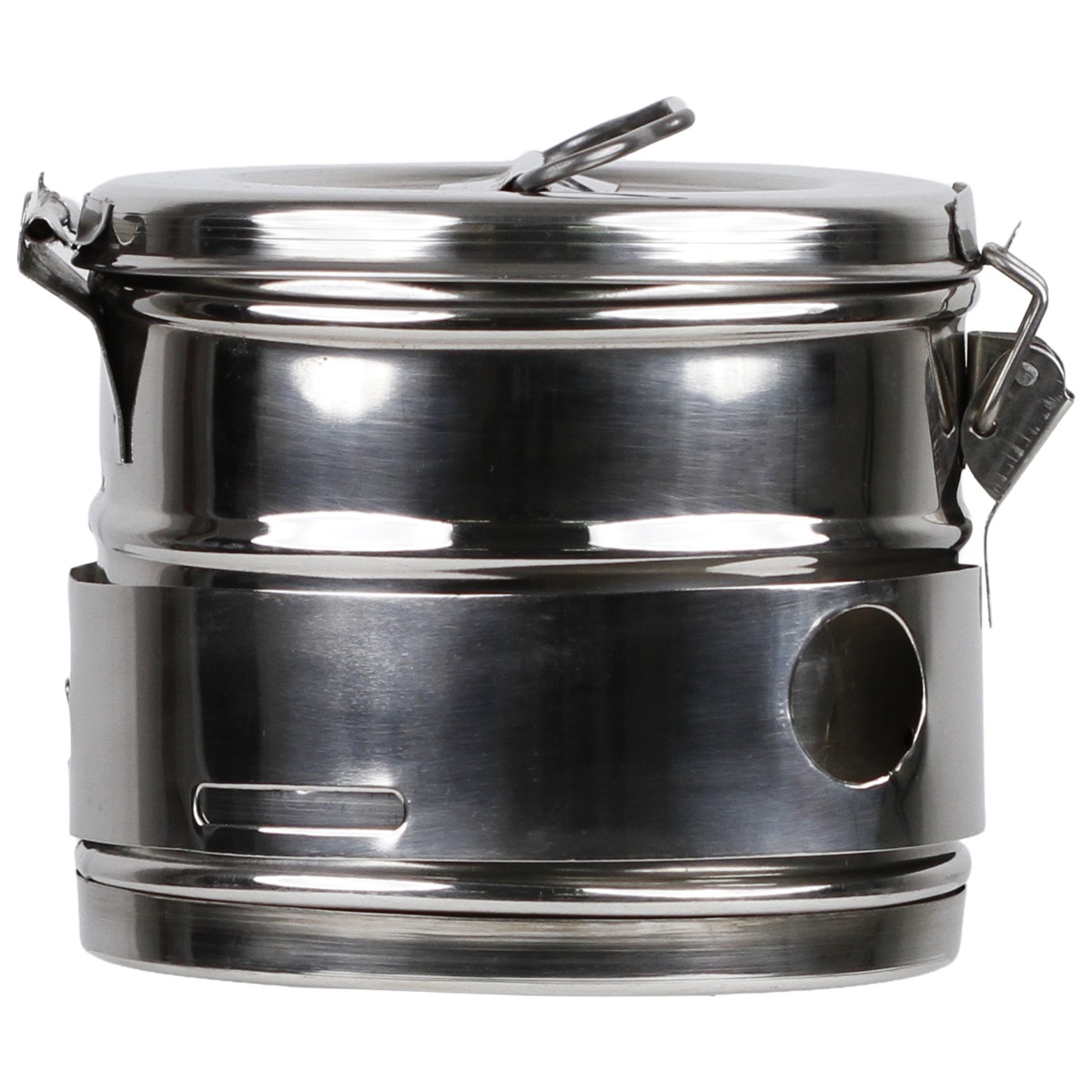Casoleta sterilizare inox 12x12 cm PRIMA cu capac si sistem de siguranta