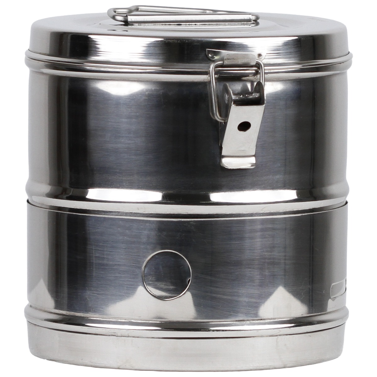 Casoleta sterilizare inox 16x16 cm PRIMA cu capac si sistem de siguranta
