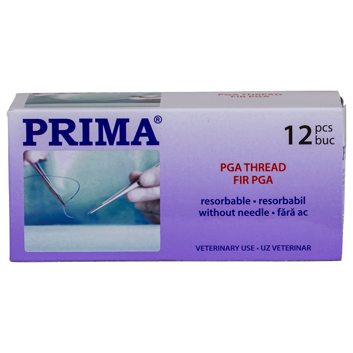 Sutura chirurgicala acid poliglicolic PRIMA 150cm fara ac USP 2/0, uz veterinar, 12 bucati