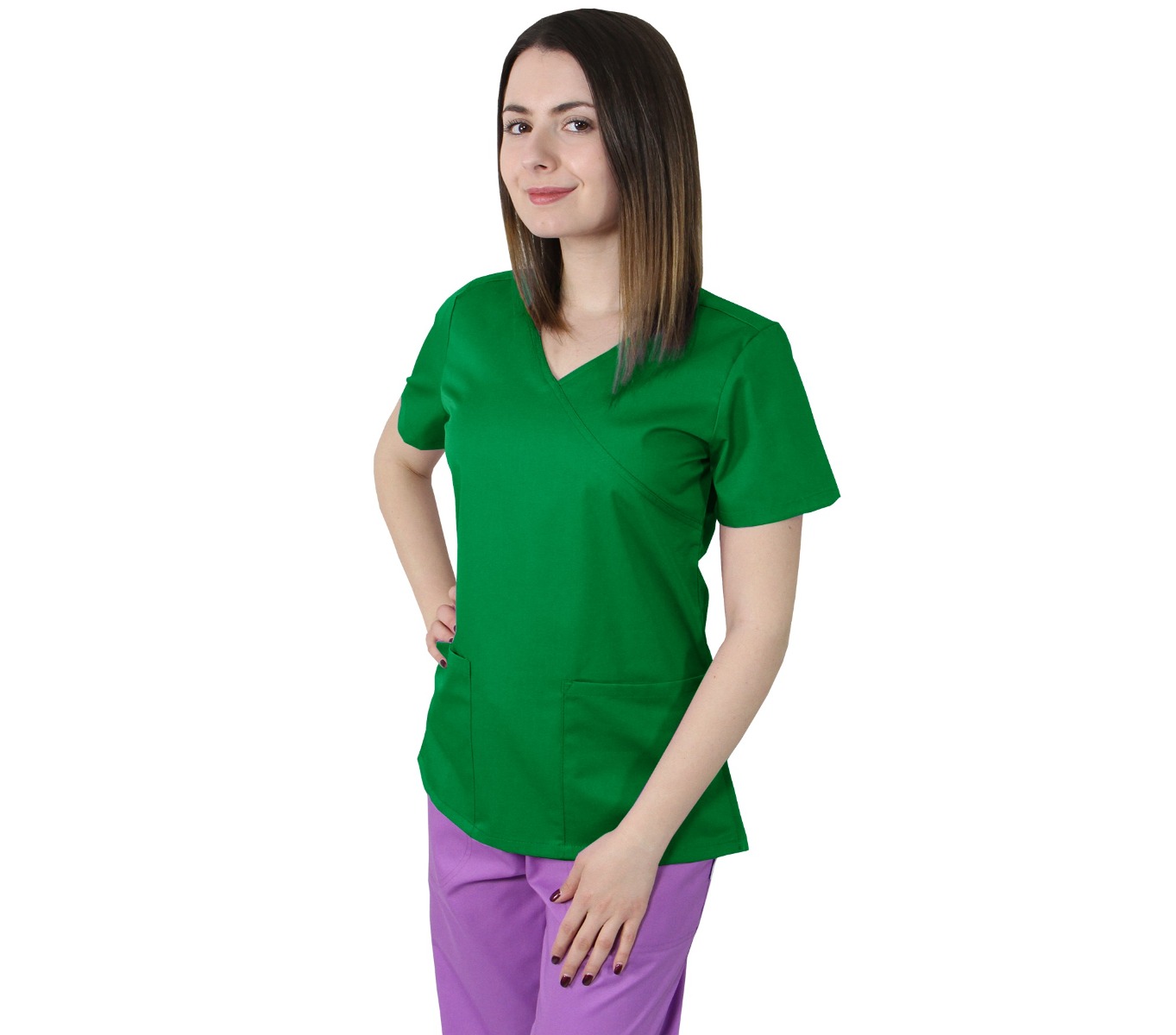 Bluza dama MIRA Clasic verde - Uniforma Medicala