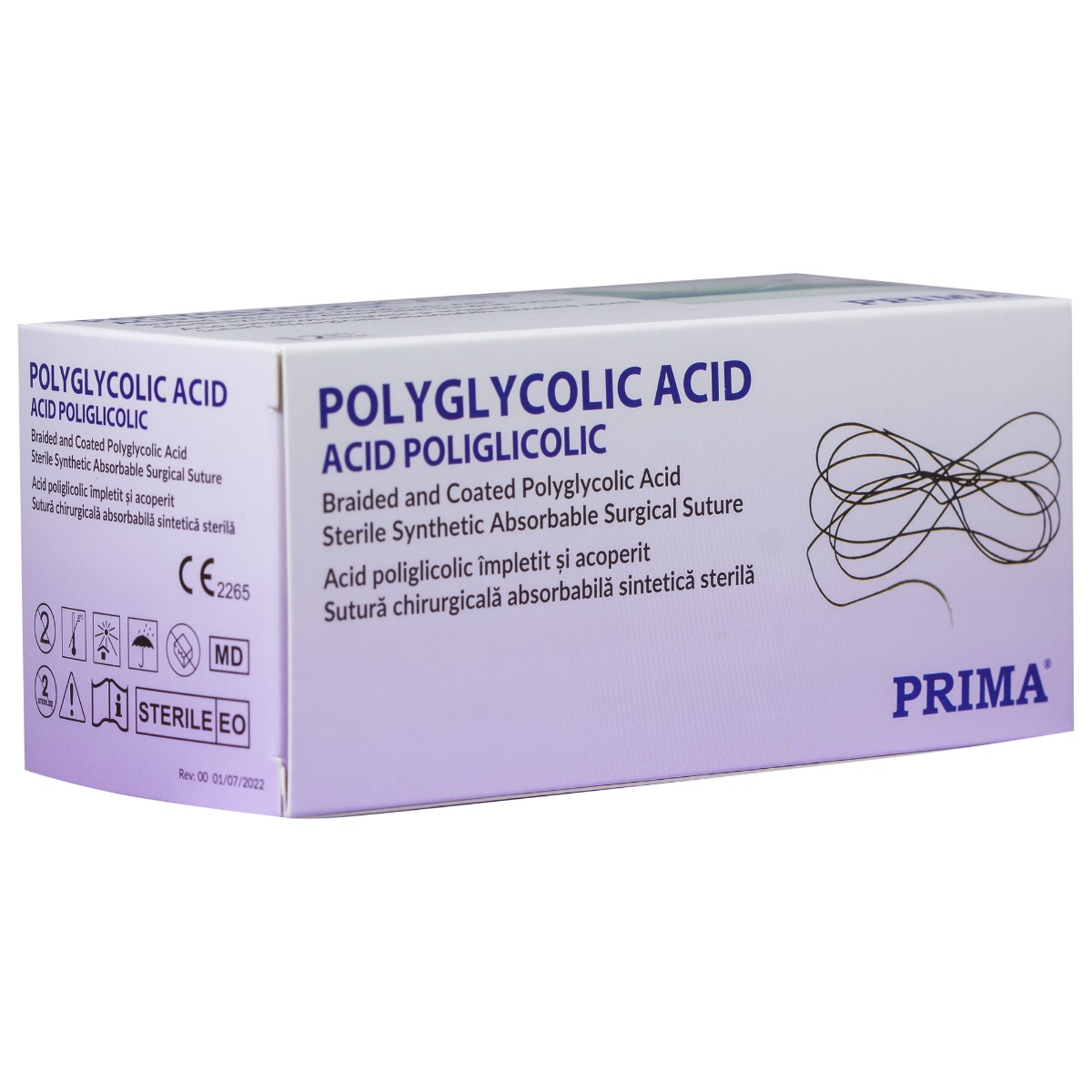 Sutura chirurgicala acid poliglicolic PRIMA 75cm ac rotund 1/2 26mm USP 2/0