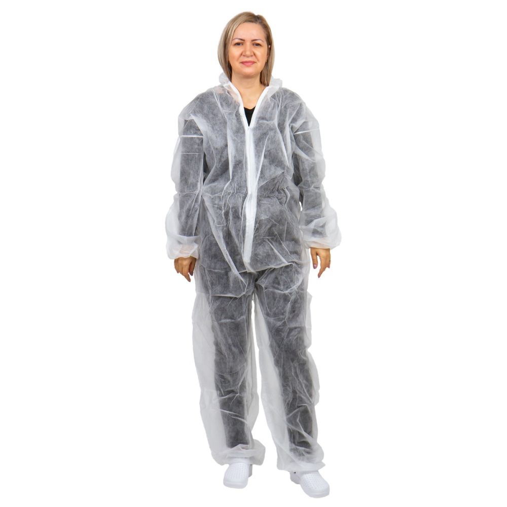 Combinezon unica folosinta PRIMA PPSB, protectie completa, alb, marimi 2XL / 3XL