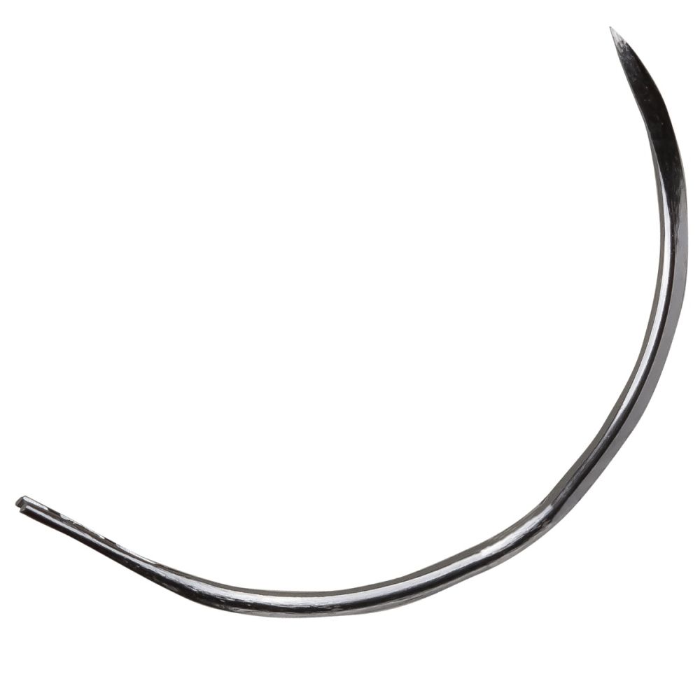 Ace chirurgicale veterinare tip GF, cu varf triunghiular (reverse cutting), 1/2 Cerc, 2 ochiuri, diverse lungimi, nesterile, din inox, 12 bucati