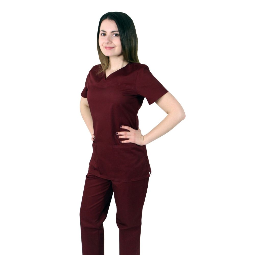 Bluza dama TINA Premium grena - Uniforma Medicala