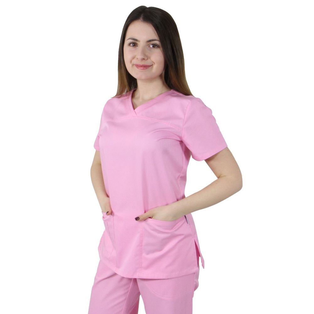 Bluza dama TINA Premium roz deschis - Uniforma Medicala