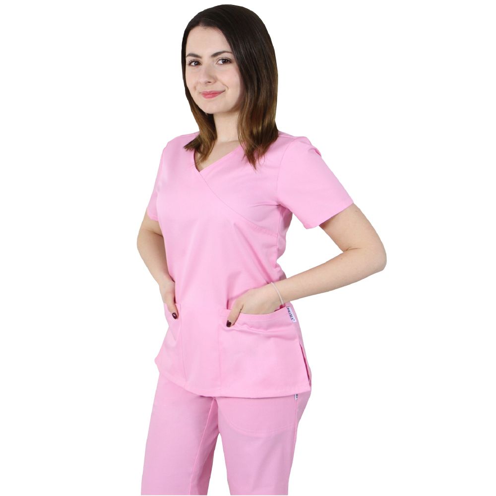 Bluza dama MIRA Premium roz deschis - Uniforma Medicala