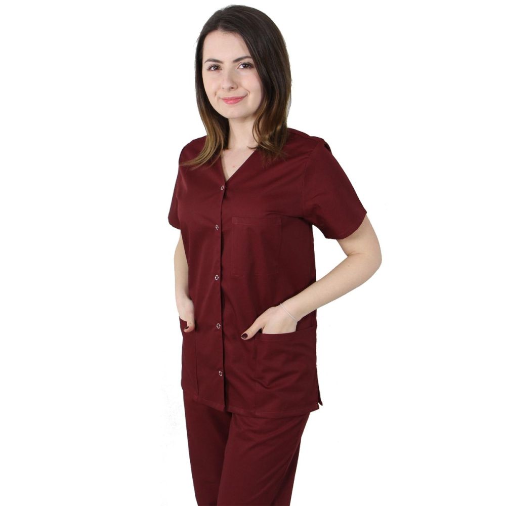 Halat dama VERA Premium, Grena - Uniforma Medicala