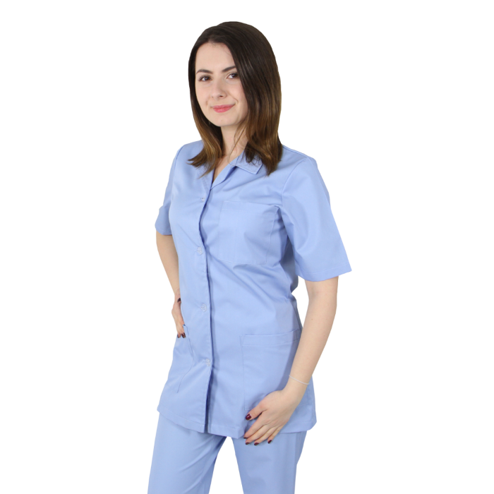 Munkaruhák/PROFESSZIONÁLIS EGYENRUHÁK/Női blúzok és kabátok - ANA Prémium Női Orvosi Egyenruha, Világoskék - Orvosi Egyenruha