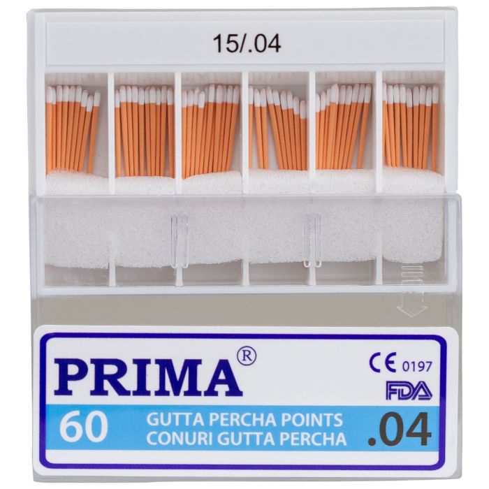 Stomatologie Cabinet/CONURI HARTIE & GUTTA PERCHA/Conuri Gutta Percha - Conuri Gutaperca .04, PRIMA, nr.15-40, diverse culori, 60 bucati