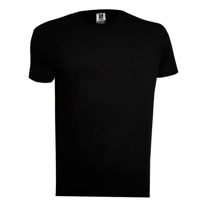 Uniformes de Travail/UNIFORMES PROFESSIONNELS/T-shirts de travail - Tricou unisex 100% bumbac negru cu guler rotund clasic