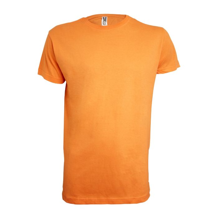 Uniformes de Travail/UNIFORMES PROFESSIONNELS/T-shirts de travail - Tricou unisex 100% bumbac portocaliu cu guler rotund clasic