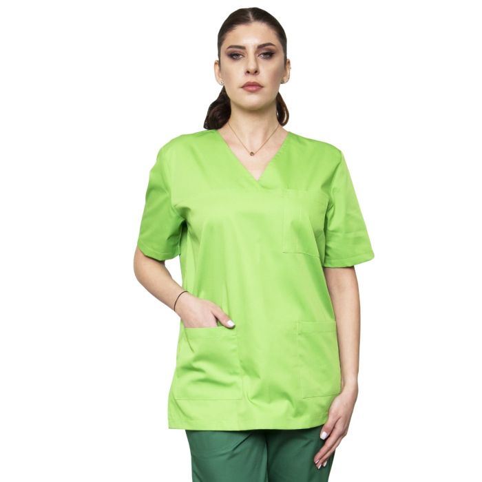 Lichidari/Uniforme/UNIFORME LUCRU - Bluza unisex VED Premium verde absint - Uniforma Medicala