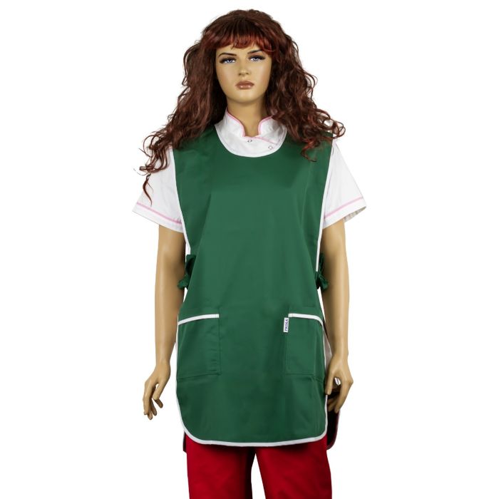Хорека/ХОРЕКА ОБЛЕКЛА И АКСЕСОАРИ/ХОРЕКА Аксесоари - Poncho dama pentru industria alimentara Modern Premium, 2 buzunare, talie ajustabila, verde inchis, uniforma lucru horeca si curatenie