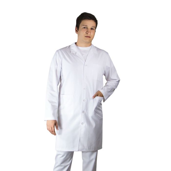 Lichidari/Uniforme/UNIFORME LUCRU - Halat lung barbati Luca Clasic Alb - Uniforma Medicala