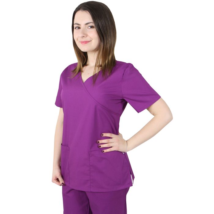 Uniforme/UNIFORME LUCRU/Bluze si Halate Dama - Bluza dama MIRA Premium mov - Uniforma Medicala