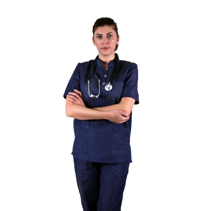 Uniforme/UNIFORME LUCRU/Bluze si Halate Dama - Bluza unisex TEO Denim - Uniforma Medicala