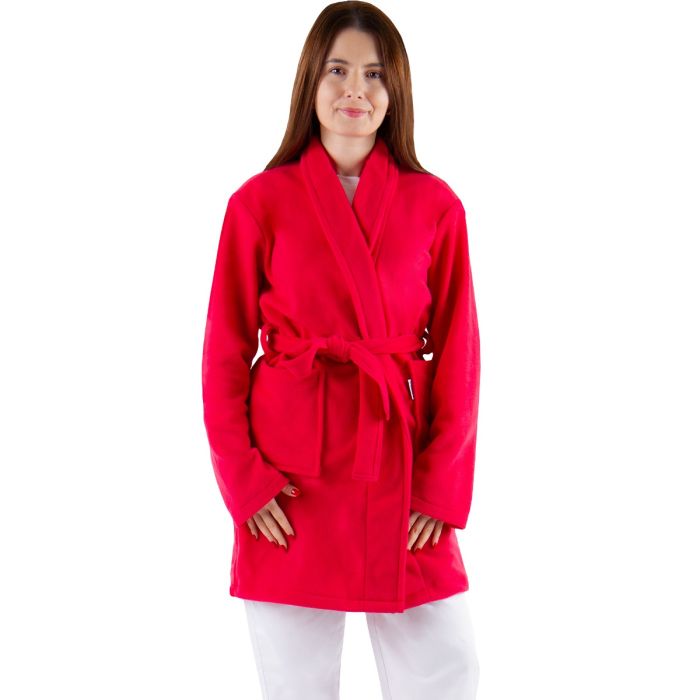 Work Uniforms/PROFESSIONAL UNIFORMS/Polar Fleece Clothing - PRIMA Modern polar fleece robe, coral red