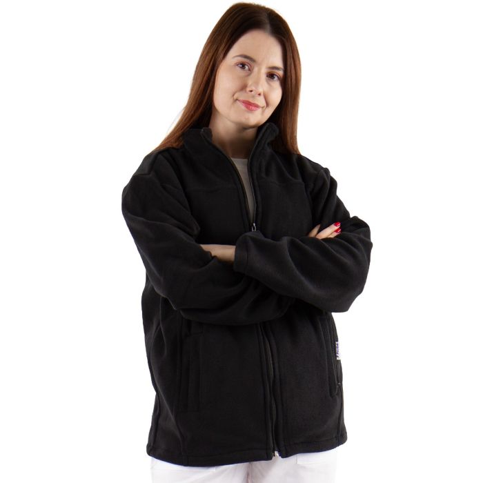 Arbeitsuniformen/BERUFSKLEIDUNG/Fleecekleidung aus Polarfleece - JOE Medizinische Fleecejacke, Unisex, Schwarz