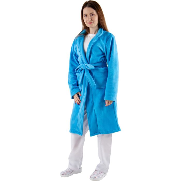 Uniforme/UNIFORME LUCRU/Imbracaminte fleece polar - Halat polar medical clasic PRIMA albastru