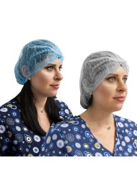 Medical cabinet/Stomatologie Cabinet/Cosmetica SPA - Bonete medicale chirurgicale de unica folosinta albastre/albe, PPSB de calitate, pentru farmacie si spitale, cu elastic moale, confort dama, PRIMA, 100 buc