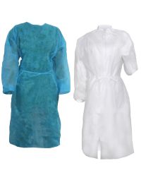 Medical cabinet/Stomatologie Cabinet/Cosmetica SPA - Halat unica folosinta vizitator alb/albastru, PRIMA, 10 bucati