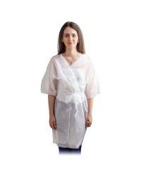 Cosmetica SPA/CONSUMABILE TRATAMENTE COSMETICE/Imbracaminte Presoterapie si Proceduri - Kimono PPSB, PRIMA, de unica folosinta, alb/albastru