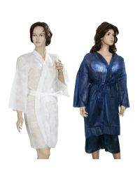 Cosmetica SPA/CONSUMABILE TRATAMENTE COSMETICE/Imbracaminte Presoterapie si Proceduri - Kimono PPSB, PRIMA, de unica folosinta, alb/albastru