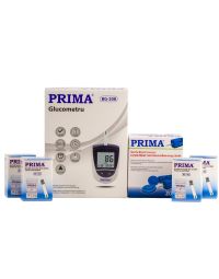 Medical cabinet/Medical Laborator/TESTE LABORATOR - Pachet Glucometru PRIMA cu 200 Teste Glicemie si 200 Lancete pentru Monitorizarea Glicemiei