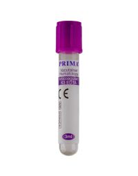 Medical Laborator/CONSUMABILE LABORATOR/Colectare sange - Vacutainer Hematologie 3 ml, Capac Violet, K3 EDTA, Tub pentru Colectare Sange Capilar, PRIMA, 100 bucati