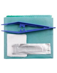 Medical cabinet/CHIRURGIE/Campuri sterile - Trusa mica chirurgie suturi sterila, PRIMA, camp operator 50×50 cm, pensa, lama bisturiu, tava compartimentata