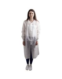 Medical cabinet/Igiena & Protectie/UNICA FOLOSINTA NETESUT - Igiena - Halat de protectie tip laborator, cu fermoar, SMMS, alb, PRIMA, XL/XXL