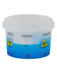 Medical Laborator/CONSUMABILE LABORATOR/Recipiente Recoltare - Recipient plastic 500 ml pentru probe anatomie patologica din polipropilena, biologic periculos, alb/albastru