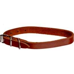 Ветеринарен/ДРЕХИ И АКСЕСОАРИ ЗА ДОМАШНИ ЛЮБИМЦИ/Аксесоари за домашни любимци - Нашийник за кучета от естествена кожа за малки кучета 24-30 см, кафяв, регулируем, ширина 15 мм, Tuscany