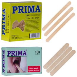 Cosmetic SPA/DEPILATORY WAX AND WAXING ACCESSORIES/Hair Removal Supplies - PRIMA Disposable Wooden Spatulas, Various Sizes, Medical and Cosmetic Use