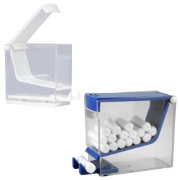 Kosmetik SPA/Zahnarztpraxis/Maniküre- und Pediküreprodukte - PRIMA Spender für Watterollen, Plexiglas, Weiß/Blau