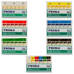 Zahnarztpraxis/PAPIER- UND GUTTAPERCHA-ZAPFEN/Dentale Papierspitzen - PRIMA Endodontie-Papierspitzen .02, Nr. 15–40, verschiedene Farben, 200 Stück