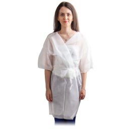 Kosmetik SPA/Verbrauchsmaterialien für kosmetische Behandlungen/Pressotherapie- und Kosmetikbekleidung - PRIMA Einweg-PPSB-Kimono, weiß/blau