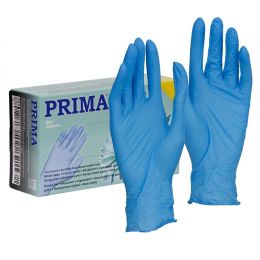 Medical practice/Cosmetic SPA/GLOVES FOR COSMETIC PROCEDURES - PRIMA Blue Nitrile Examination Gloves, Powder-Free, Sizes S-XL, 100 Pieces