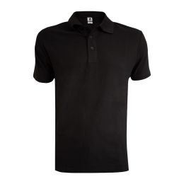 Work Uniforms/PROFESSIONAL UNIFORMS/Work T-Shirts - Unisex Polo T-Shirt, Short Sleeve, Cotton, Black