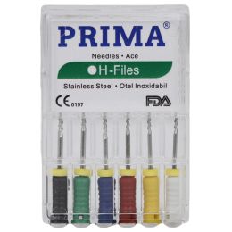 Dental Practice/ENDODONTICS/Root Canal Needles - PRIMA HEADSTROM H-FILES assorted, sizes 45-80, 25mm, 6 pieces