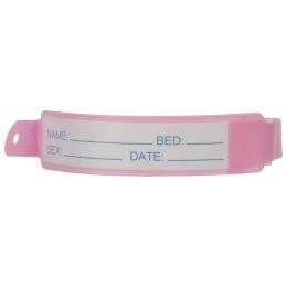 Medical practice/GYNECOLOGY/Identification Bracelets - PRIMA Pink Identification Bracelets for Adults, Plastic, 24.5 cm, 100 Pieces