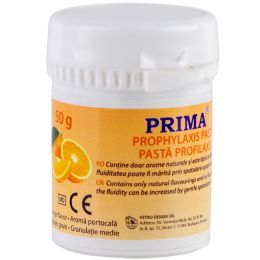 Zahnarztpraxis/PROPHYLAXE-PRODUKTE/Prophylaxe-Materialien - PRIMA Prophylaxepaste, mittlere Körnung, Orangengeschmack, 50 g