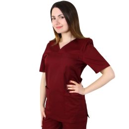 Lichidari/Uniforme/UNIFORME LUCRU - Bluza unisex VED Premium grena, XS - Uniforma Medicala