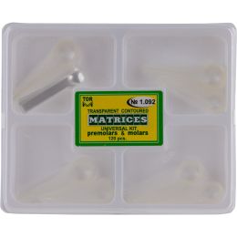 Zahnarztpraxis/DENTALE MATRIZEN UND KEILE/Dentale Matrizen - Konturierte Mylar-Zahnmatrizen mit Haltegriff, 8 Größen, für zahnärztliche Restaurationen, 120 Stück