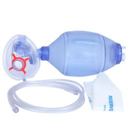 Balon de resuscitare pentru adulti, PVC, tub de oxigen 200 cm, masca nr.5, capacitate rezervor 1650 ml 