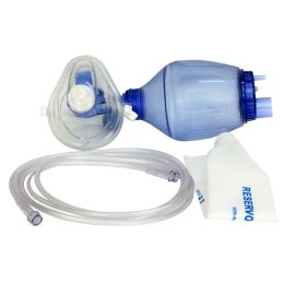 Balon de resuscitare pentru copii, PVC, tub de oxigen 200 cm, masca nr.2, capacitate rezervor 600 ml 