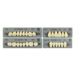 Fogászati Laboratóriumi Technológia/Műfogak/Akril Műfogak - Akril fogak 28 db, 3 réteg, A3 szín, M32 méret, 1 készlet