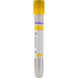 Orvosi Laboratórium/Laboratóriumi Kellékek/Vérvétel - PRIMA sárga kupakos vákuumcsövek 5 ml, biokémiához, véralvadás aktivátor és gél szeparátor, PE műanyag, 100 darab